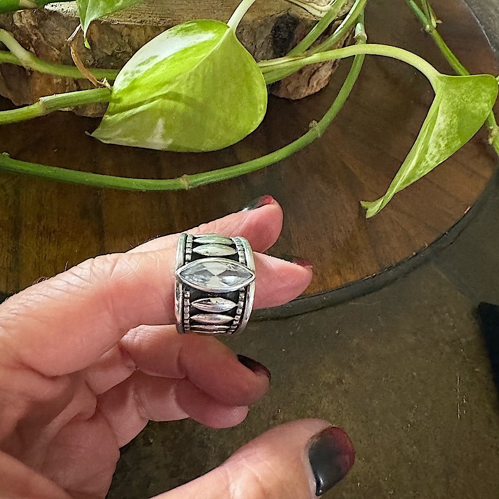 Silpada - RARE Sterling Silver Marguis CZ Ring - Picture 8 of 14
